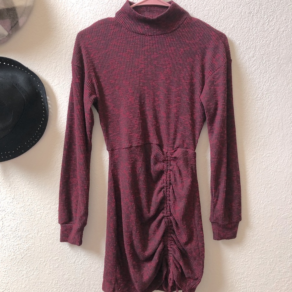 Marled knit sweater dress